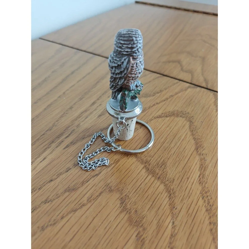 Vintage WTU Owl Metal Wine Bottle Stopper Barware Collectible